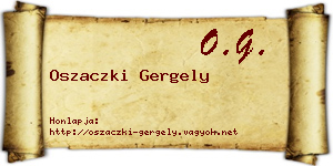 Oszaczki Gergely névjegykártya
